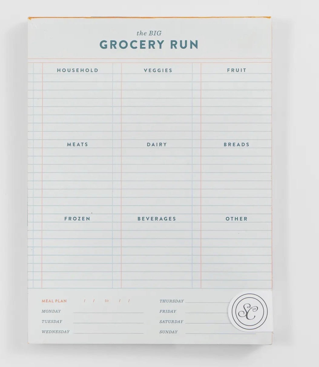 Grocery Run Weekly Notepad