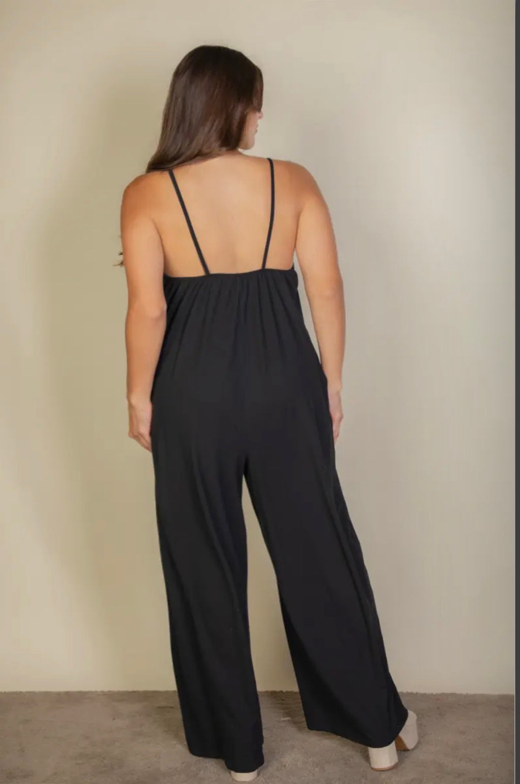 Plus Size Spaghetti Strap Wide Leg Jumpsuit