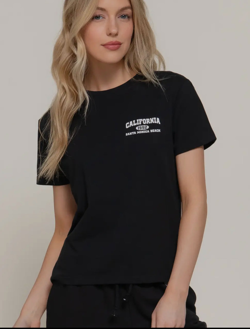 Plus Size Short Sleeve Crewneck & Drawstring Pant Set