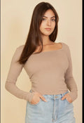 Square Neck Long Sleeve Top