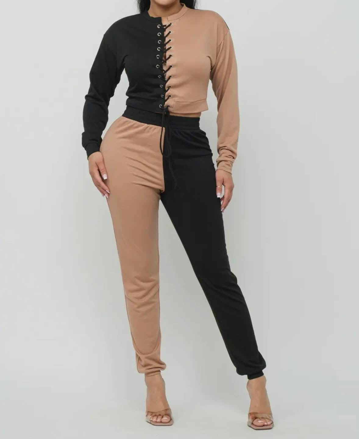 Cross Tie Top and Pants Set