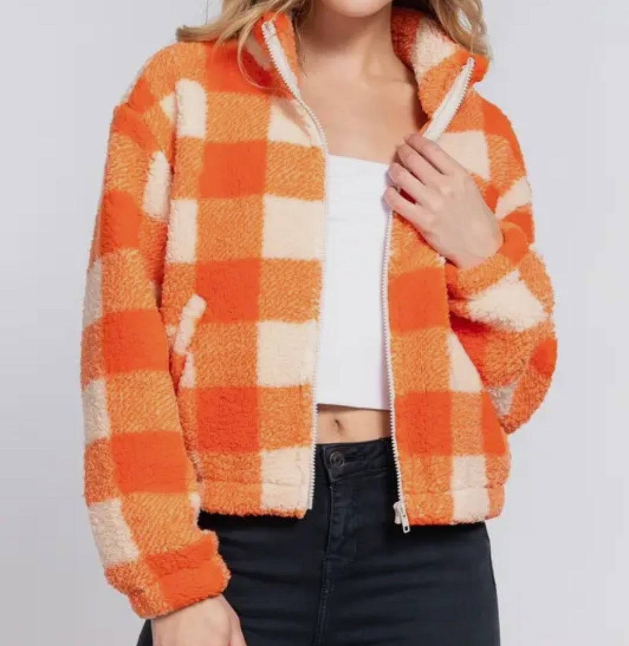 Orange Faux Fur Jacket