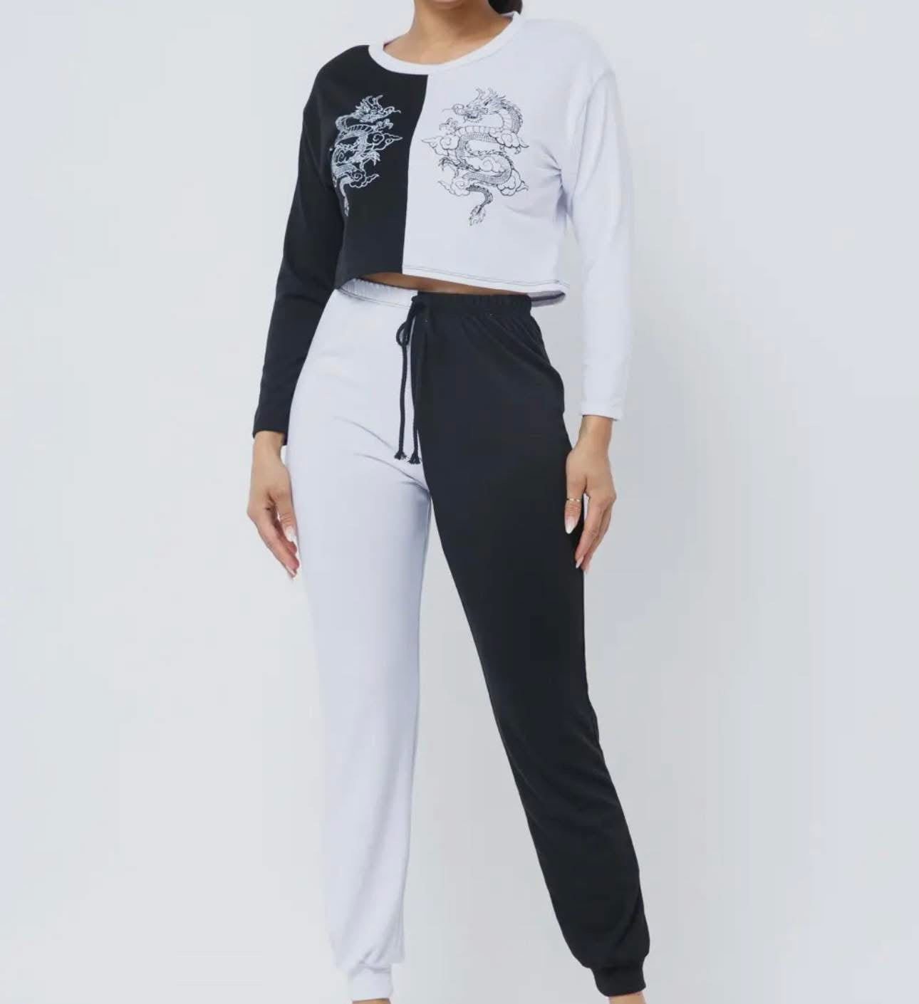 Dragon Top & Jogger Pants Set