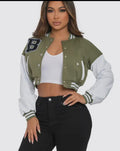 Green Varsity Jacket with Pockets
