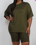 Plus Size Loose Fit Top & Biker Shorts