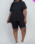 Plus Size Loose Fit Top & Biker Shorts