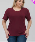 Plus Size Basic Short Sleeve Shirt