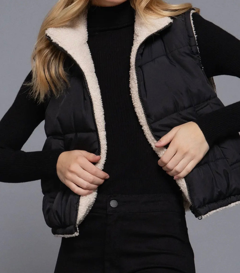 Reversible Fur Padding Vest