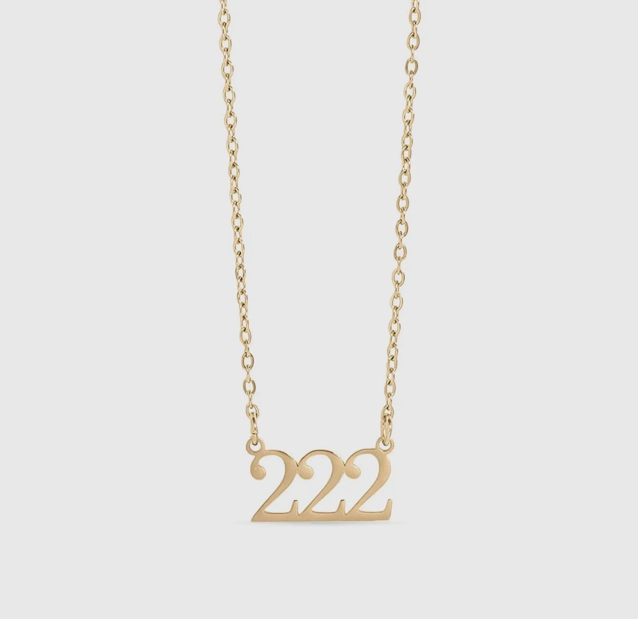 18K Gold PVD Coated Angel Number Necklace