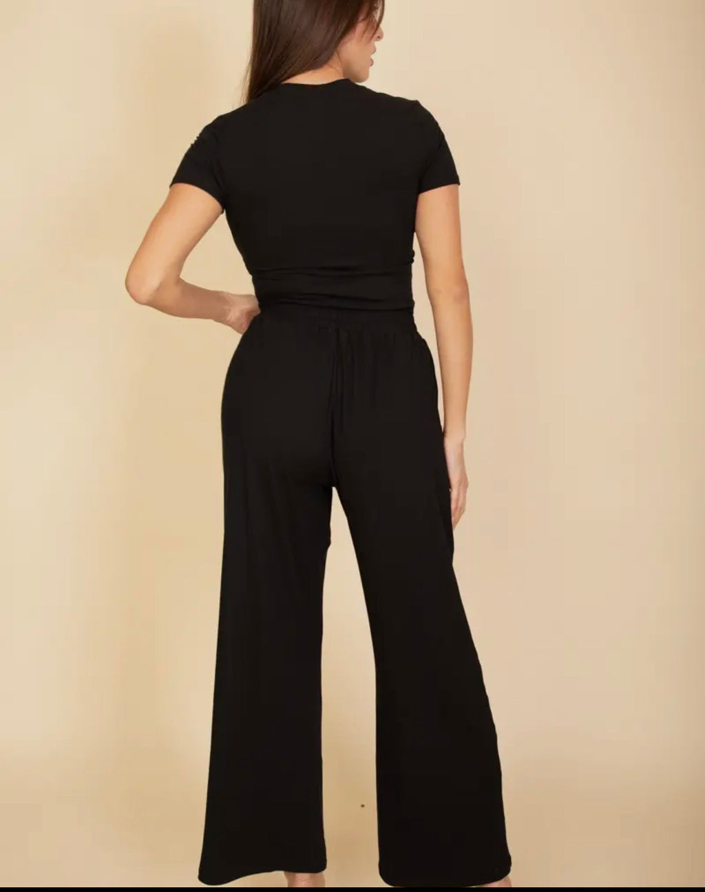 Relaxed Fit Top and Wide Leg Pants Set