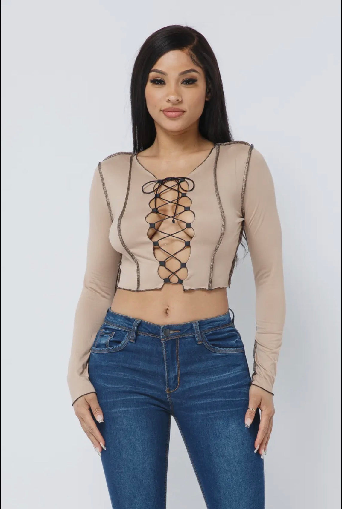 Open Front Cross Tie Top