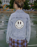 Smiley Embroidered Jean Jacket