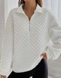 Textured Half Zip Sweatshirt